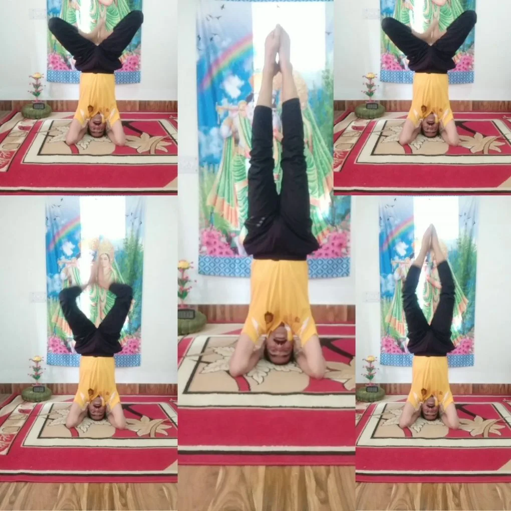 Fastest Performance of Bhadrasana in Headstand Pose