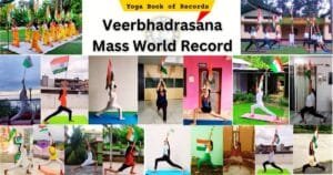 Largest Number of People Performing Veerbhadrasana