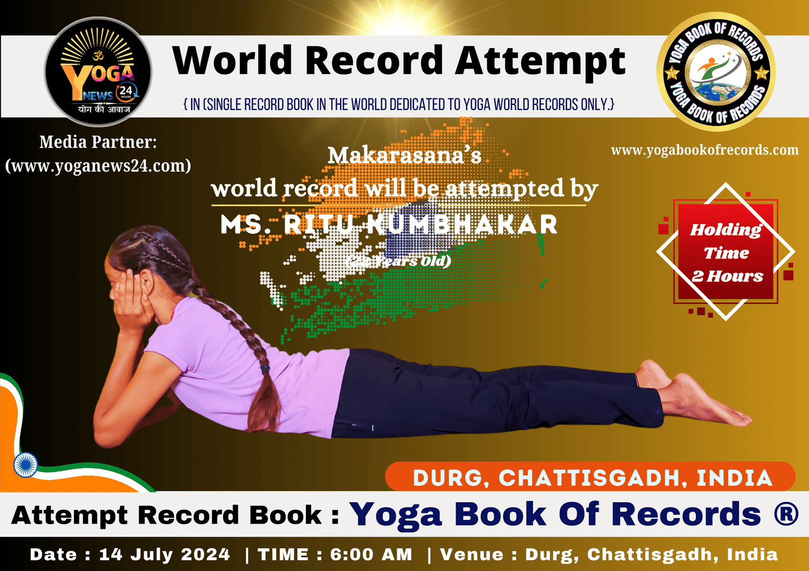 Longest Makarasana World Record