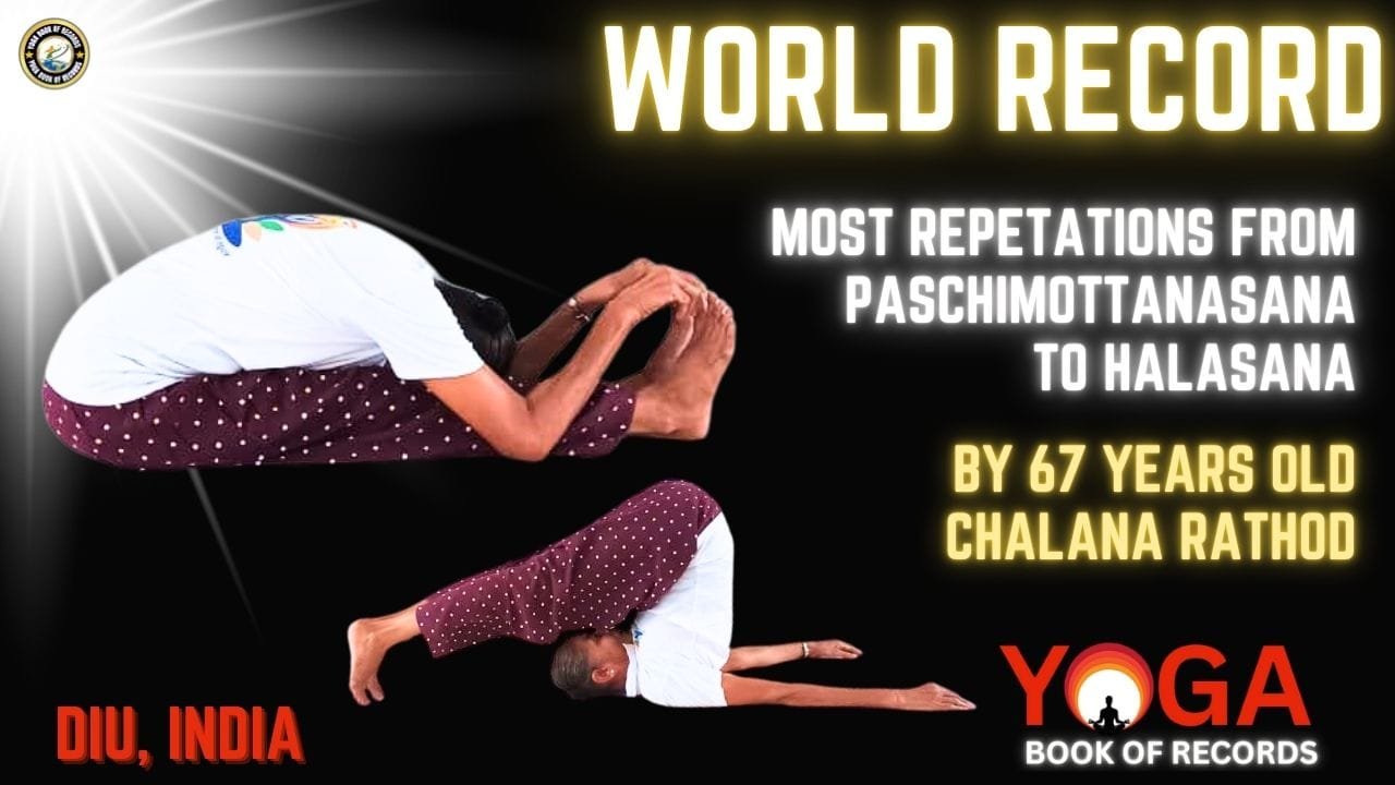 Most Repetitions of Paschimottanasana to Halasana
