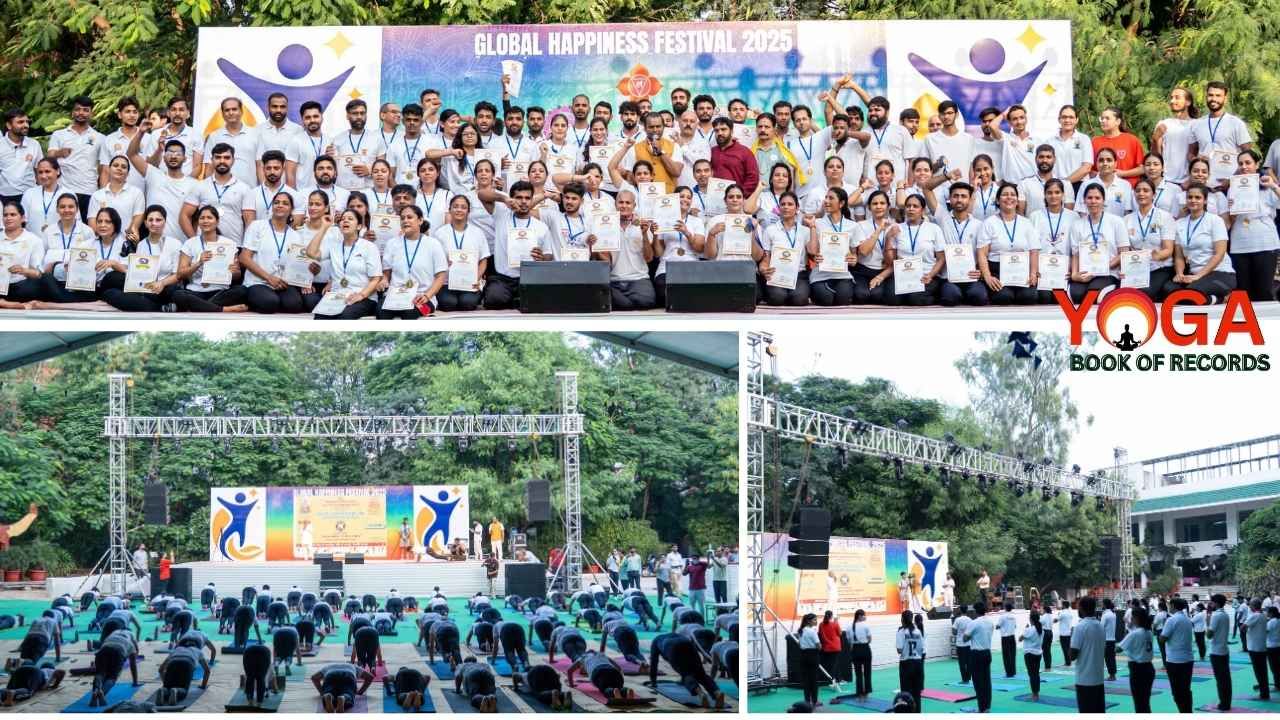 Fastest Group Performance of 108 Surya Namaskar World Record by Yogpath Foundation at Hotel Clarks Amer, Jaipur