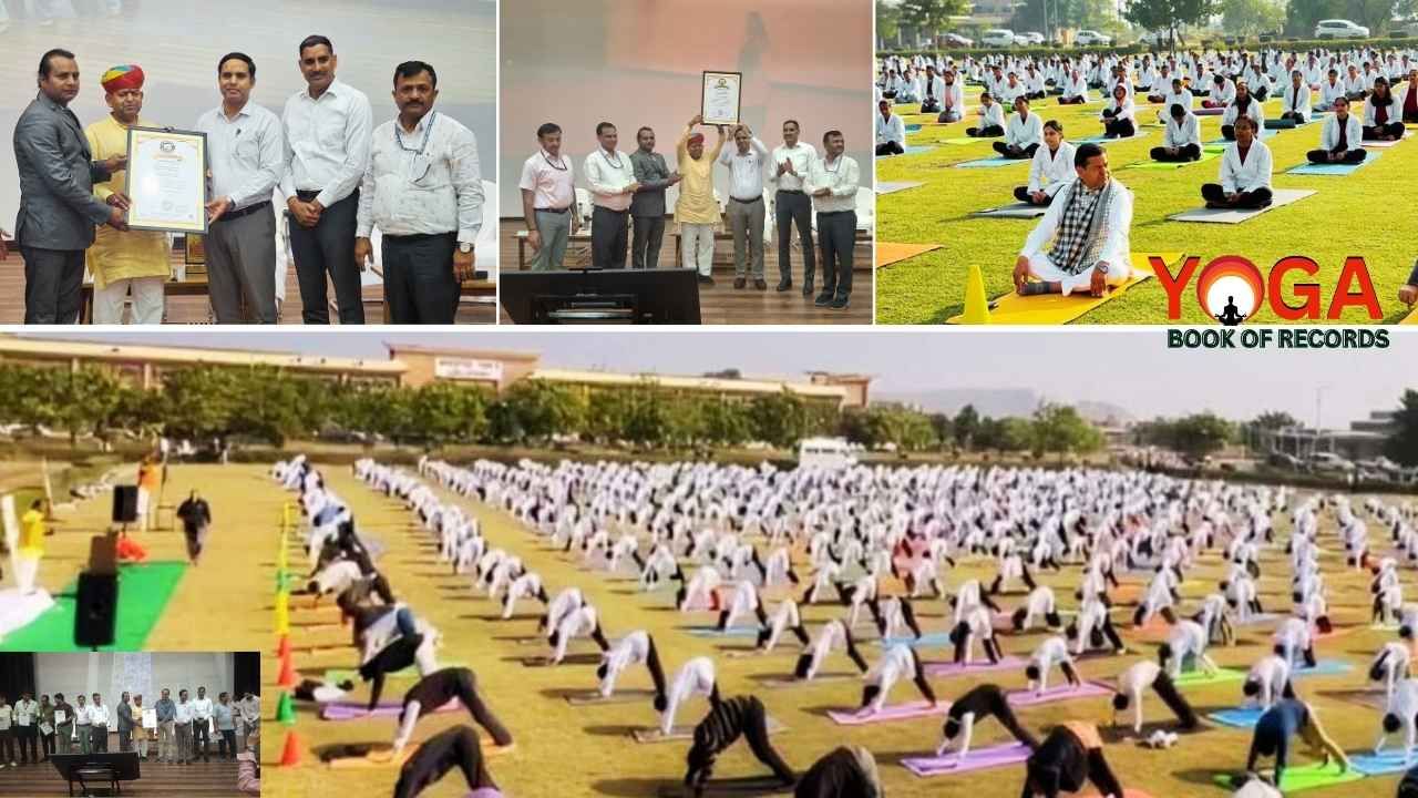 287 University Students Perform Parvatasana to Set a Mass Yoga World Record at Dr. S.R. Rajasthan Ayurveda University, Jodhpur on National Youth Day